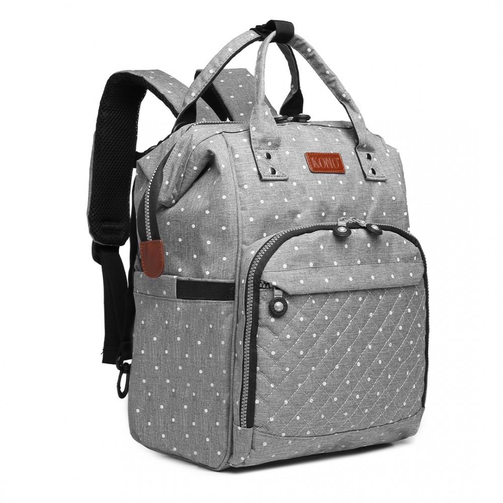 Kono Baby Changing Backpack- Dot Grey