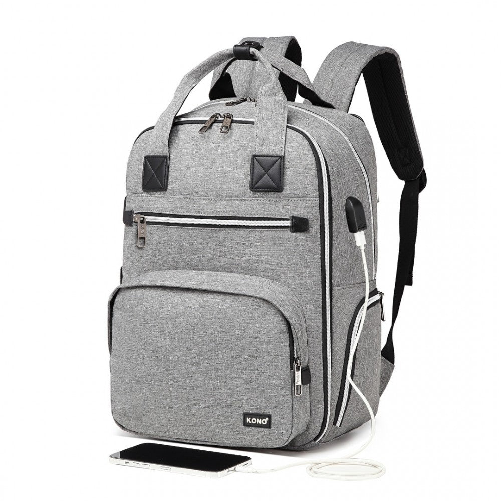 Kono Classic Multi Functional Changing Backpack-Grey