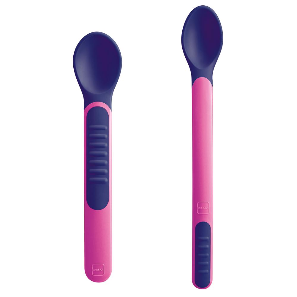 Mam Heat Sensitive Spoons Pink