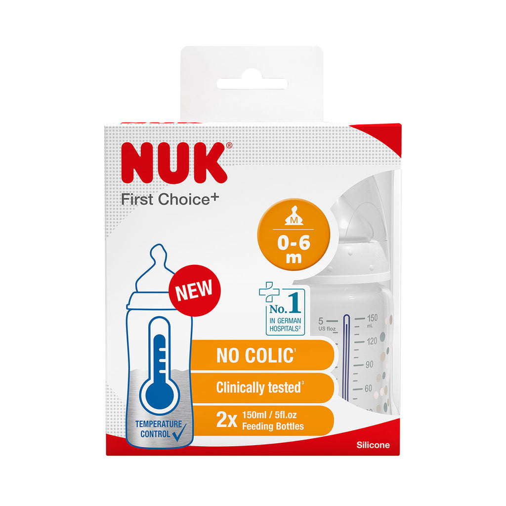 Nuk First Choice Temperature Controlled Bottle 150ml - 2 Pack