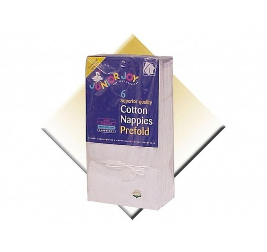 Junior Joy Superior Quality Pre-folded Terry Nappies 6 Pack